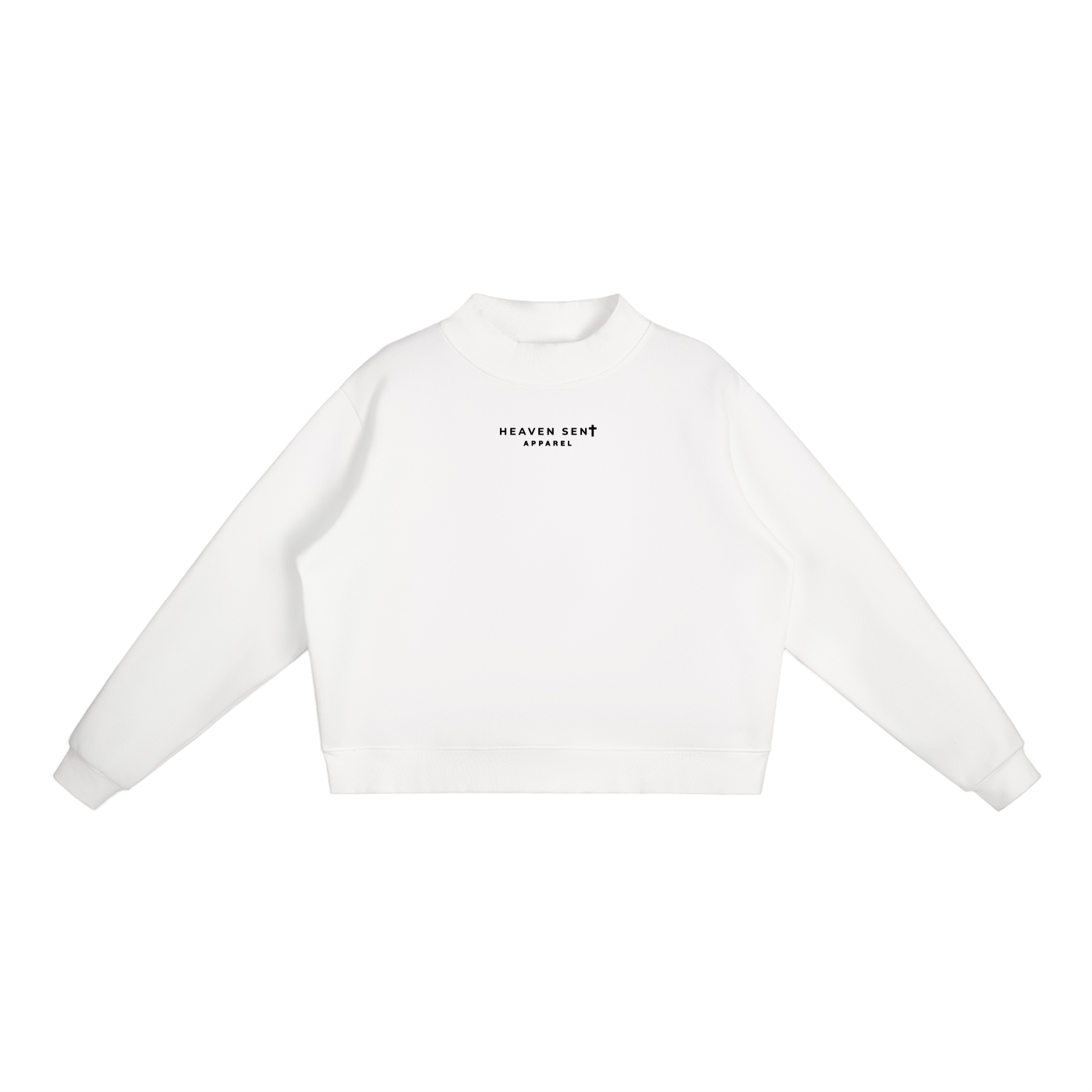Womens Essential Fleece Mock-Neck Crew Sweatshirt