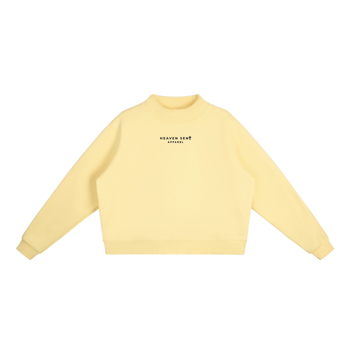 Womens Essential Fleece Mock-Neck Crew Sweatshirt