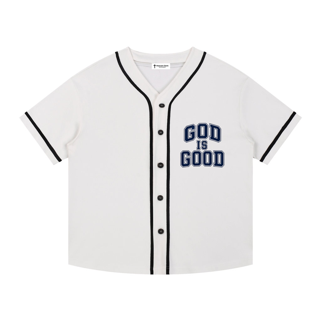 Baseball Style Button-Up Jersey - God is Good