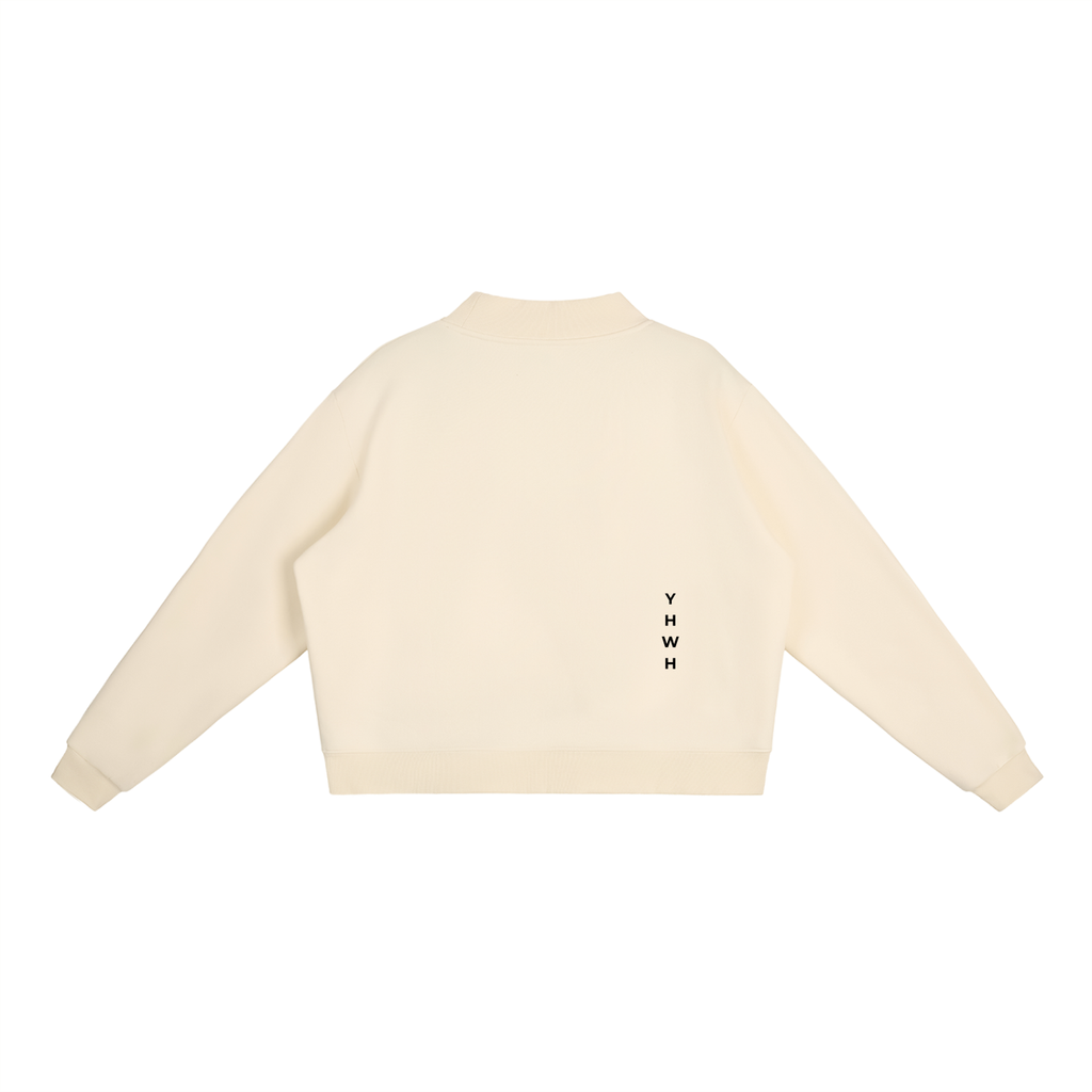 Womens Essential Fleece Mock-Neck Crew Sweatshirt
